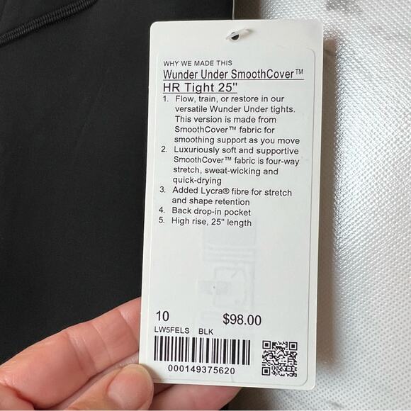 Lululemon Wunder Under SmoothCover High Rise Leggings 25” Tights Pants Black 10 - Picture 6 of 10